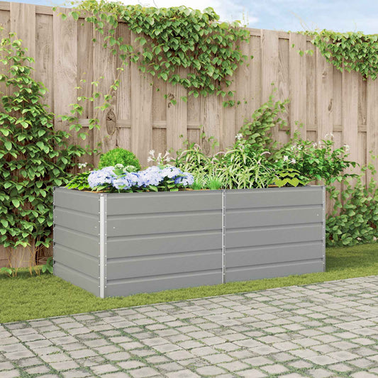 vidaXL Γλάστρα Ανοιχτό γκρι 195 x 100 x 75 εκ Επικαλυμμένος Χάλυβας