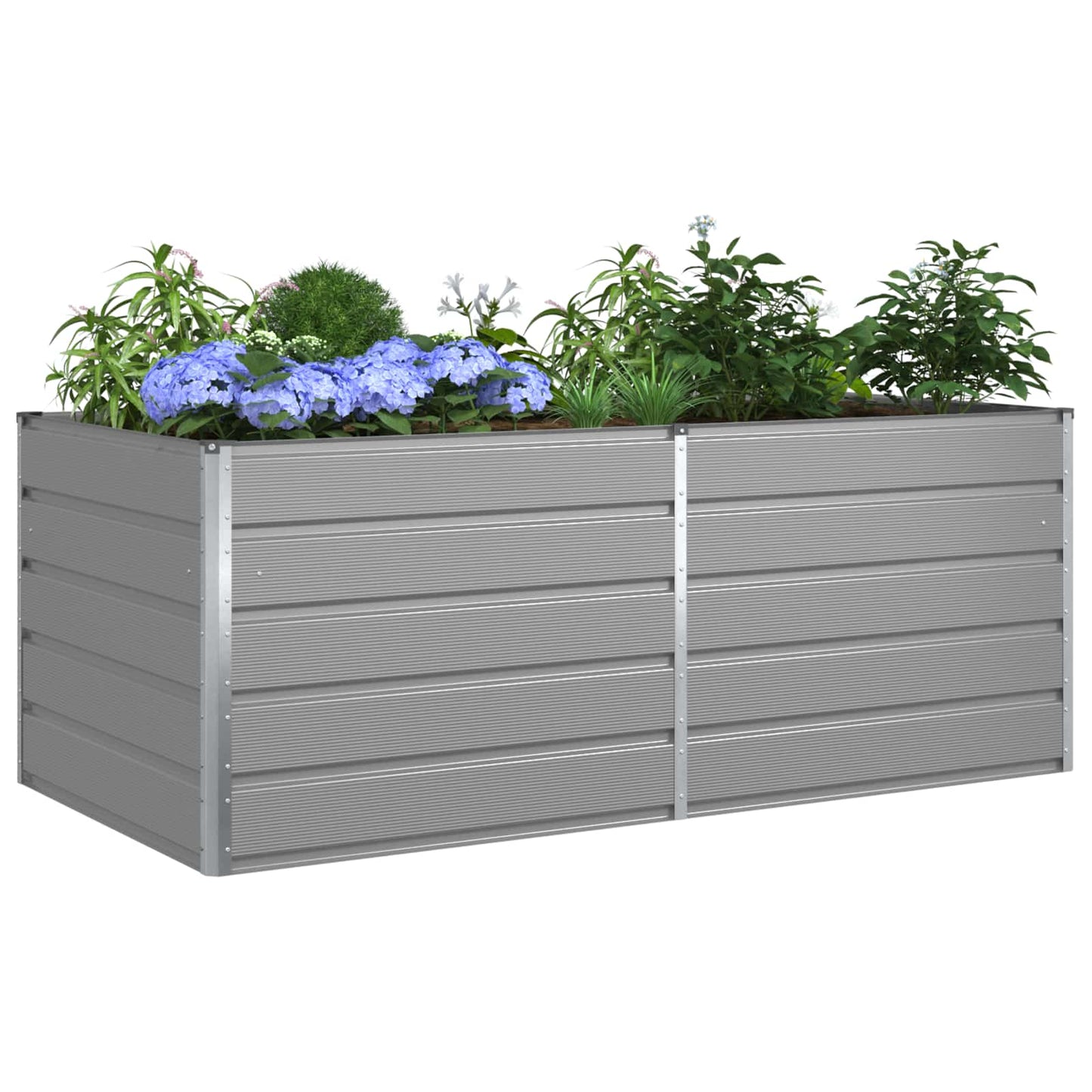 vidaXL Γλάστρα Ανοιχτό γκρι 195 x 100 x 75 εκ Επικαλυμμένος Χάλυβας