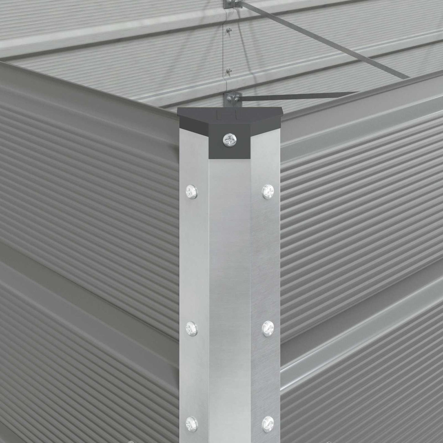 vidaXL Γλάστρα Ανοιχτό γκρι 195 x 100 x 45 εκ Επικαλυμμένος Χάλυβας