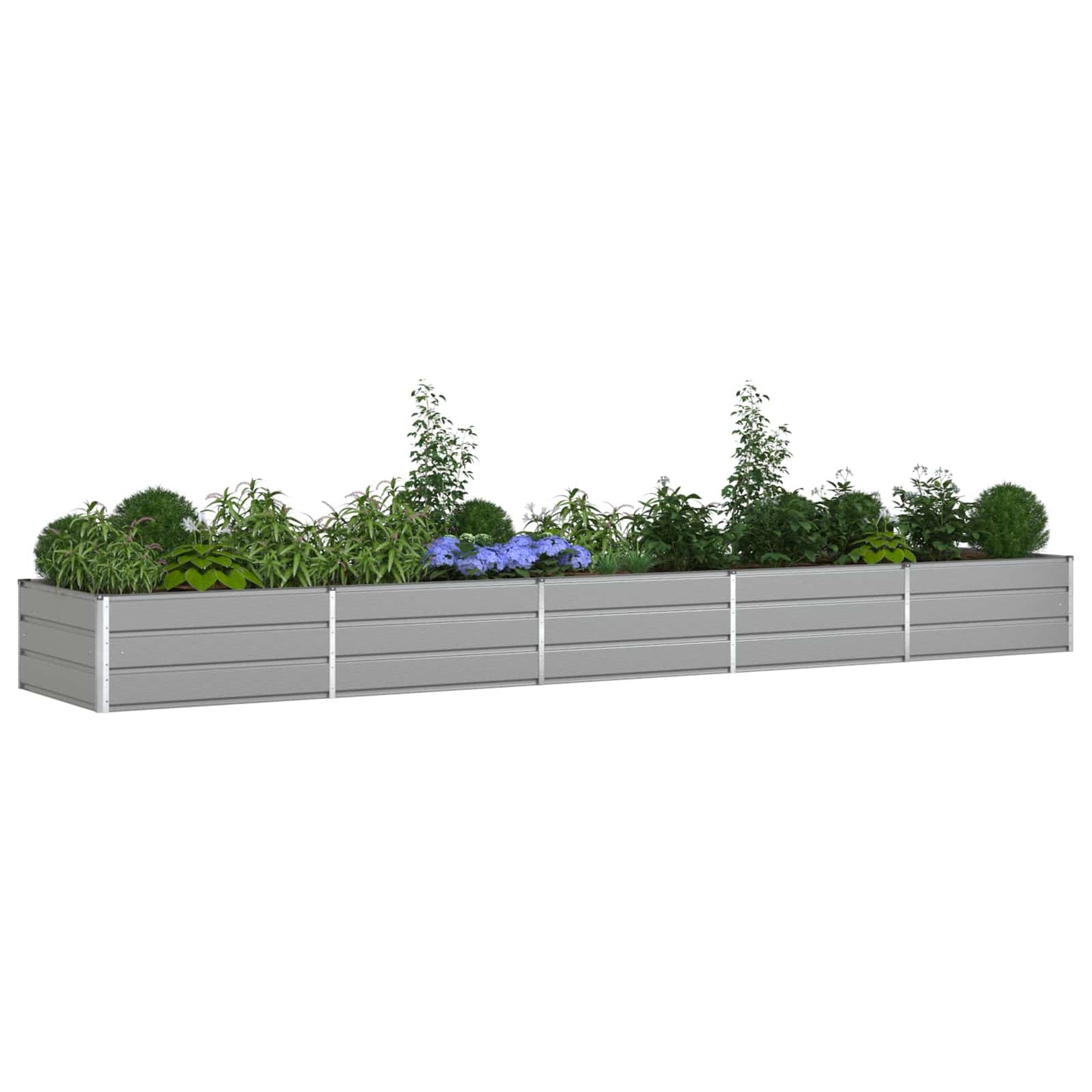 vidaXL Γλάστρα Ανοιχτό γκρι 195 x 100 x 45 εκ Επικαλυμμένος Χάλυβας