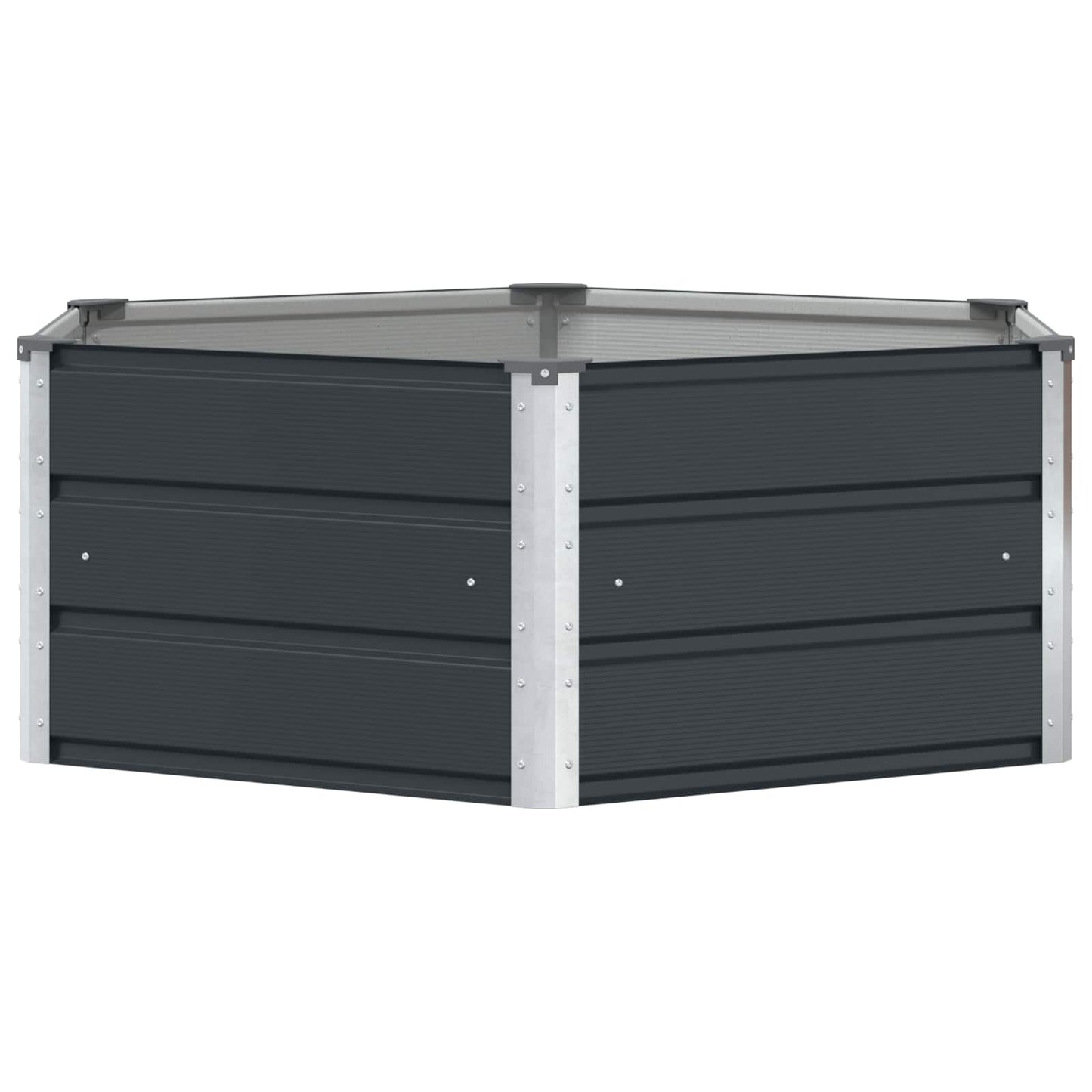 vidaXL Γλάστρα Ανθρακί 129 x 129 x 45 cm Ατσάλι