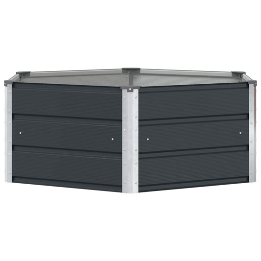 vidaXL Γλάστρα Ανθρακί 129 x 129 x 45 cm Ατσάλι