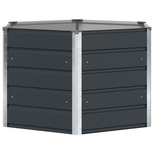 vidaXL Γλάστρα Ανθρακί 129 x 129 x 75 εκ Ατσάλι
