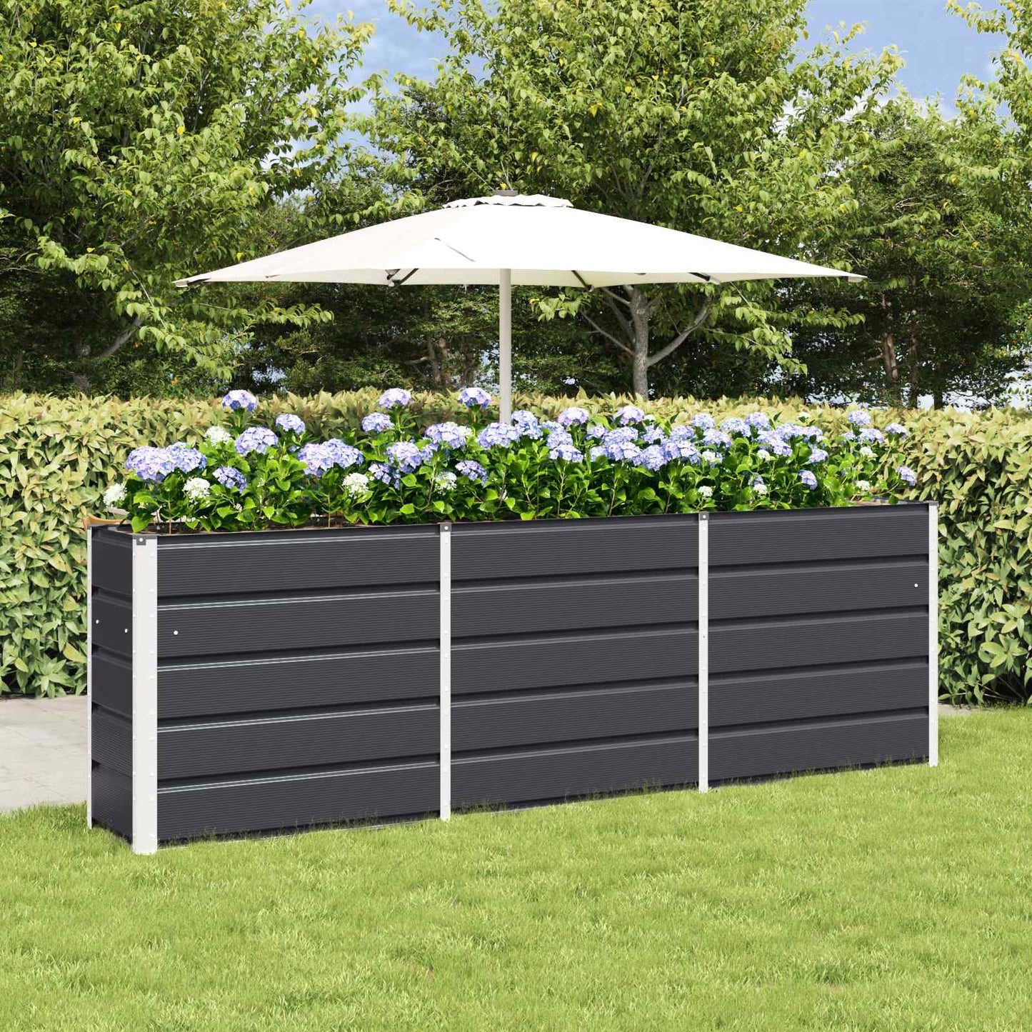 vidaXL Γλάστρα Ανθρακί 240 x 40 x 75 εκ. Ατσάλι