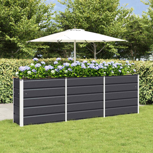 vidaXL Γλάστρα Ανθρακί 240 x 40 x 75 εκ. Ατσάλι