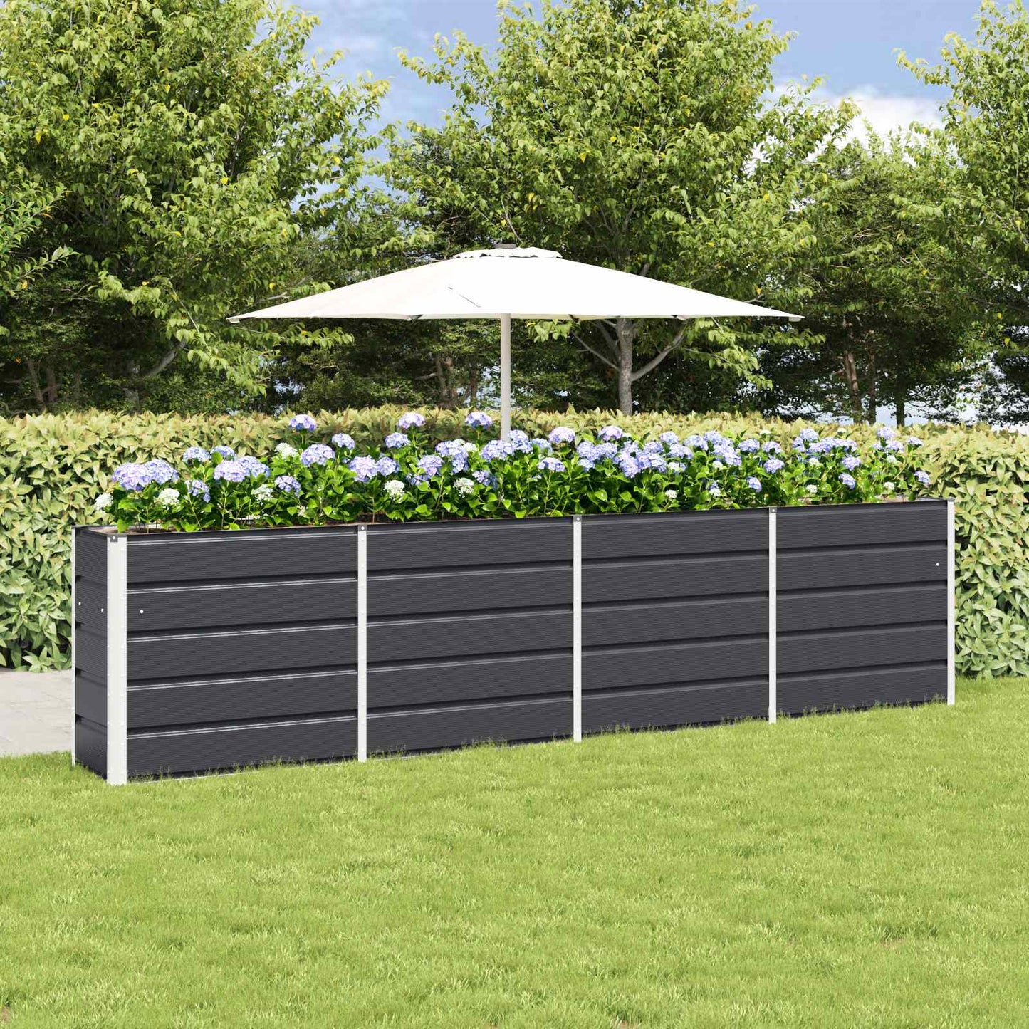 vidaXL Γλάστρα Ανθρακί 320 x 40 x 75 εκ. Ατσάλι
