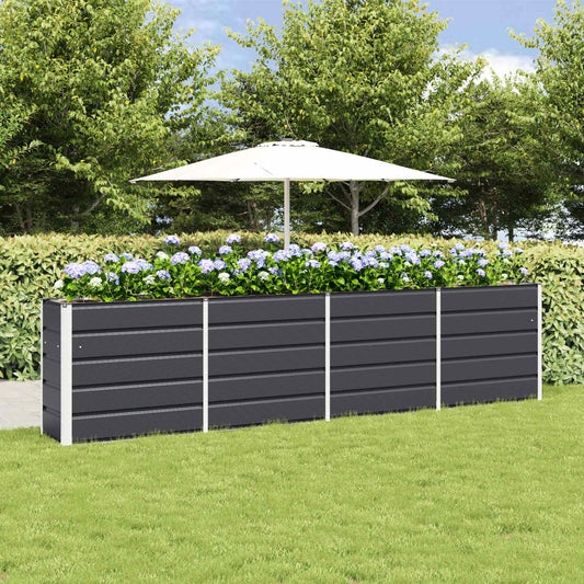 vidaXL Γλάστρα Ανθρακί 320 x 40 x 75 εκ. Ατσάλι