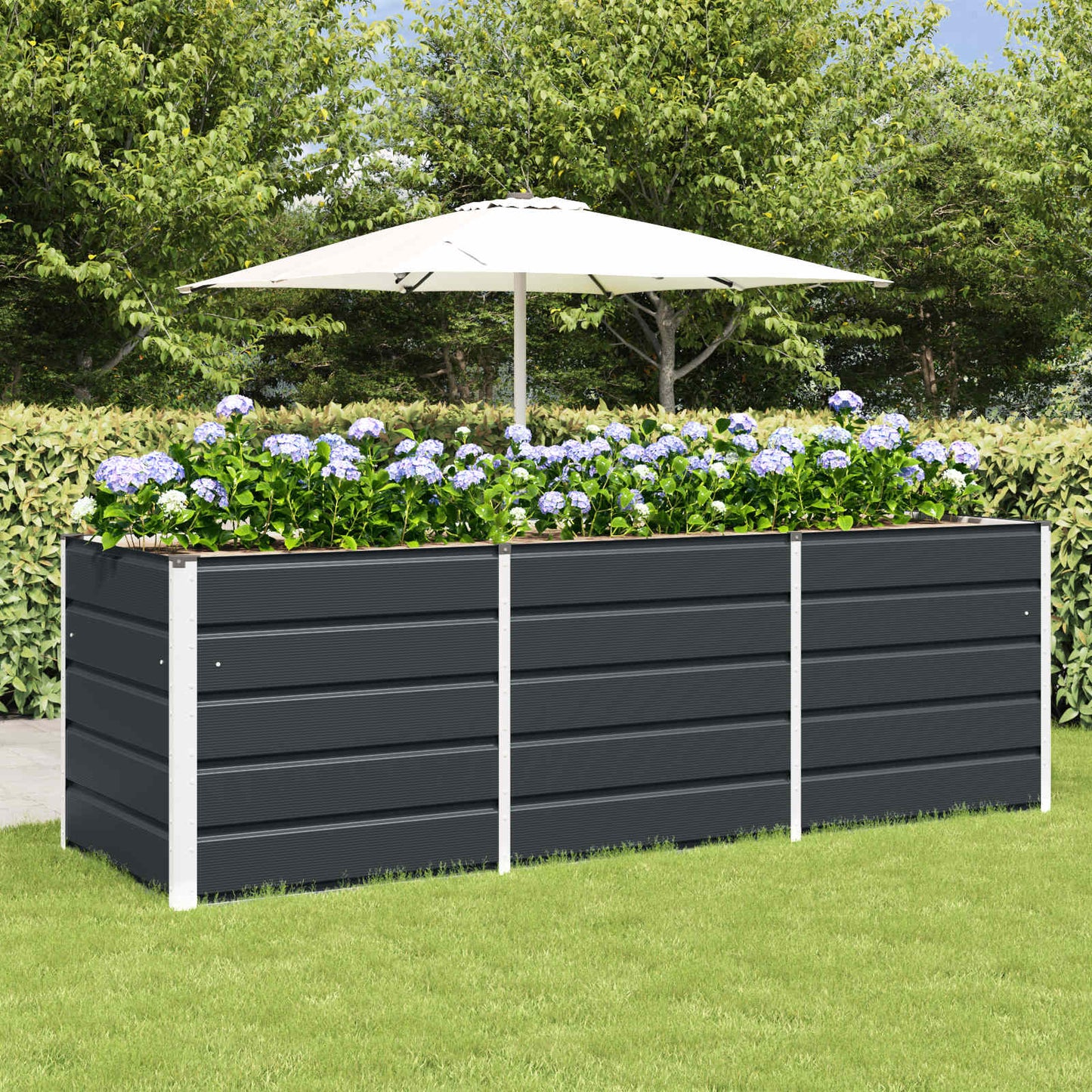 vidaXL Γλάστρα Ανθρακί 240 x 80 x 75 εκ. Ατσάλι