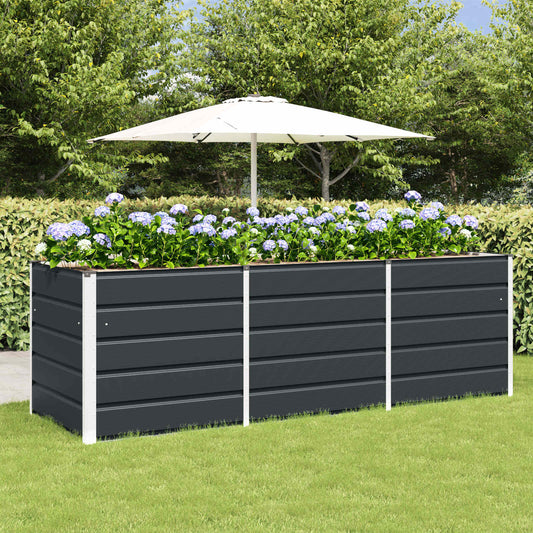 vidaXL Γλάστρα Ανθρακί 240 x 80 x 75 εκ. Ατσάλι