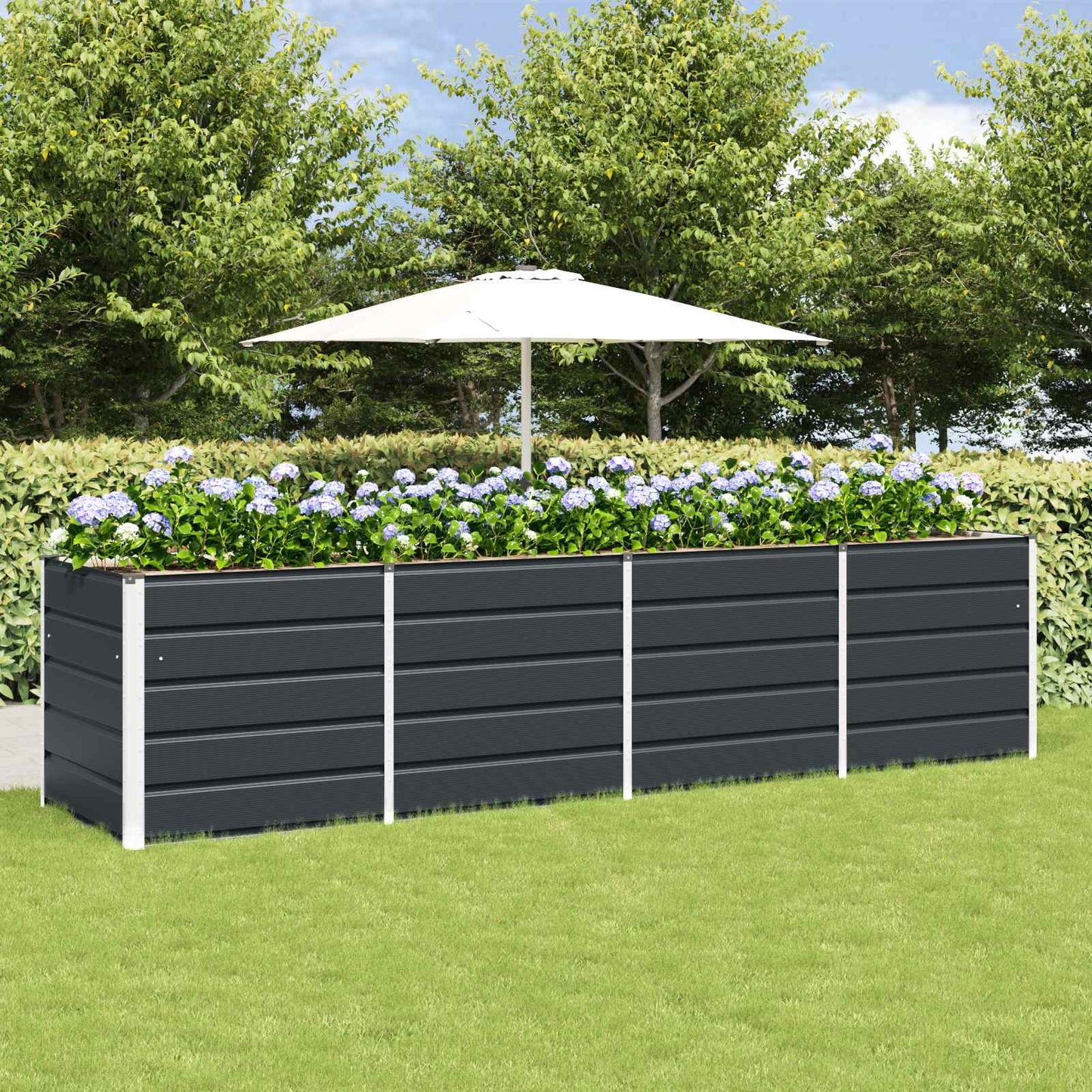 vidaXL Γλάστρα Ανθρακί 320 x 80 x 75 εκ. Ατσάλι