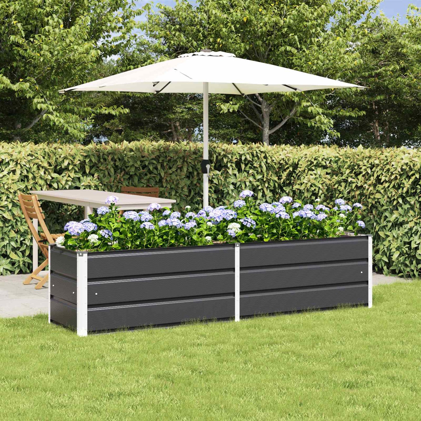vidaXL Γλάστρα Ανθρακί 195 x 50 x 45 εκ Επικαλυμμένος Χάλυβας