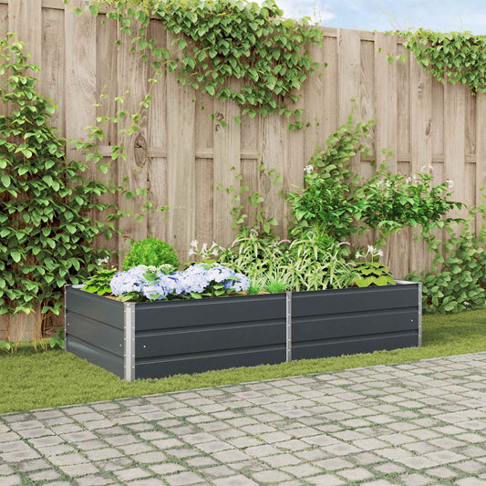 vidaXL Γλάστρα Ανθρακί 195 x 100 x 45 εκ Επικαλυμμένος Χάλυβας