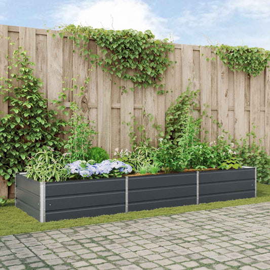 vidaXL Γλάστρα Ανθρακί 290 x 100 x 45 εκ Επικαλυμμένος Χάλυβας
