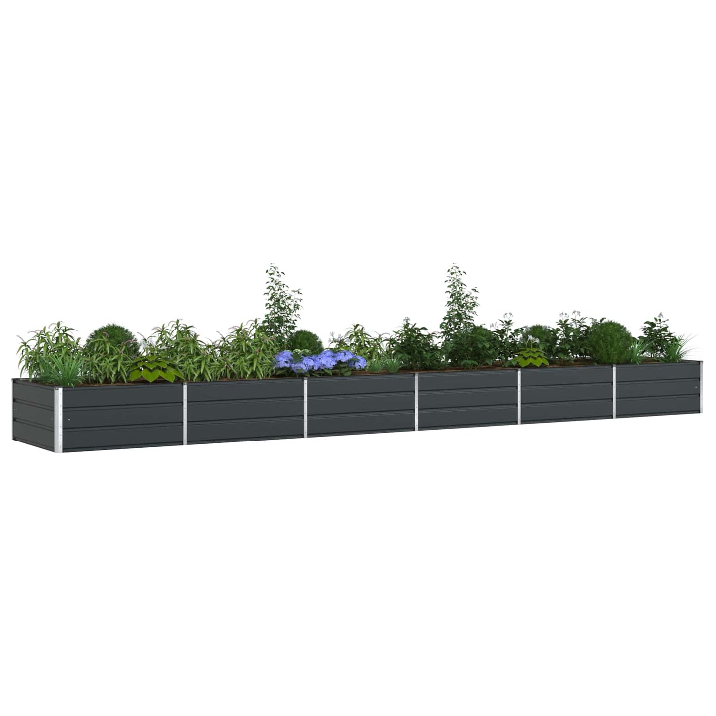 vidaXL Γλάστρα Ανθρακί 580 x 100 x 45 εκ Γαλβανισμένος Χάλυβας