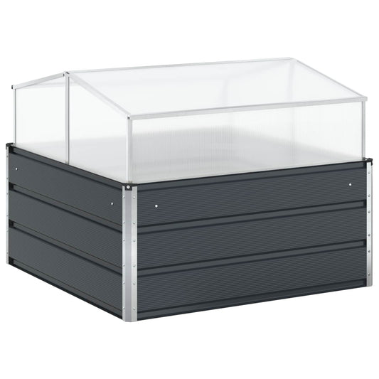 vidaXL Γλάστρα Ανθρακί 100 x 100 x 77 cm Επικαλυμμένος Χάλυβας