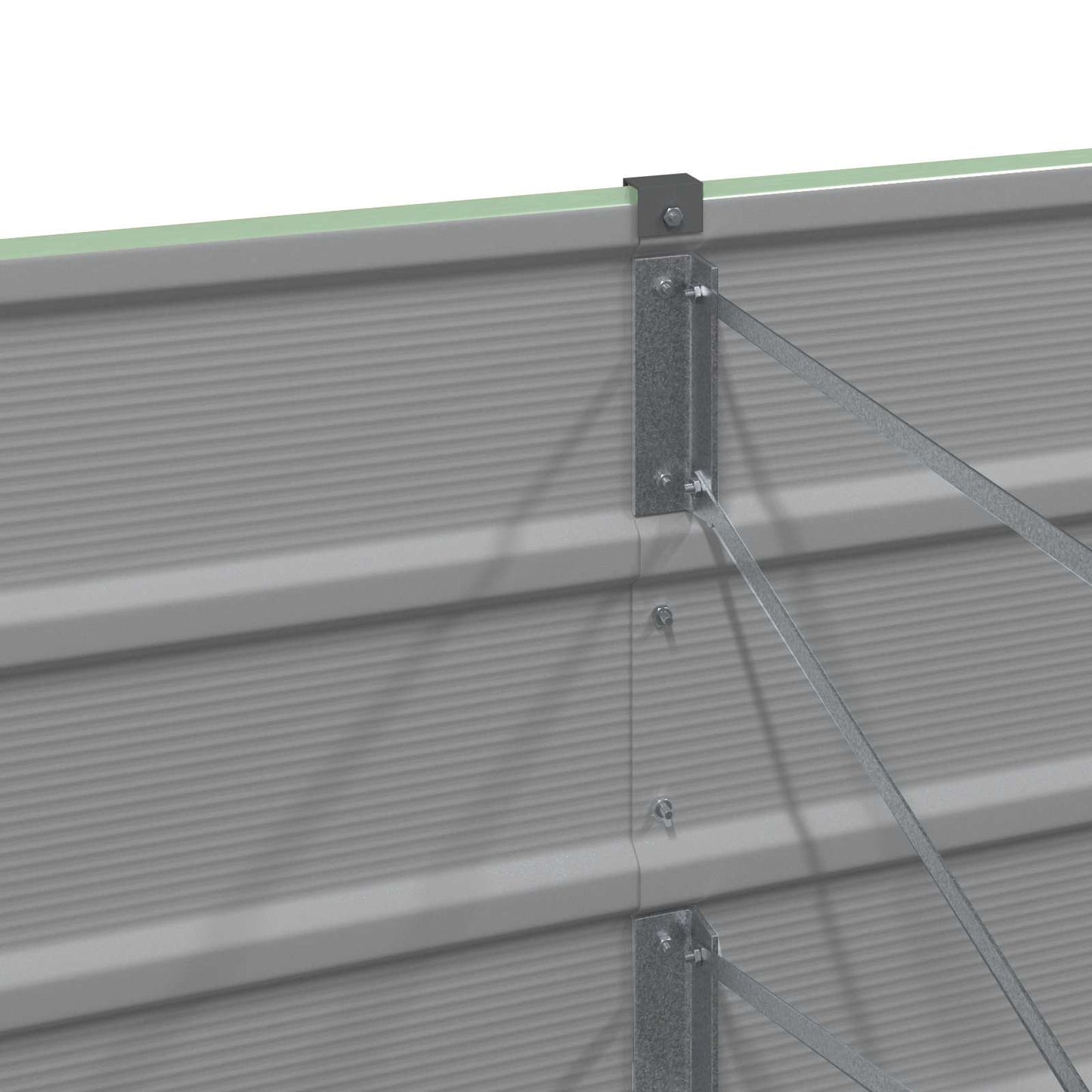 vidaXL Γλάστρα Παστέλ Πράσινο 195 x 50 x 45 εκ Επικαλυμμένος Χάλυβας