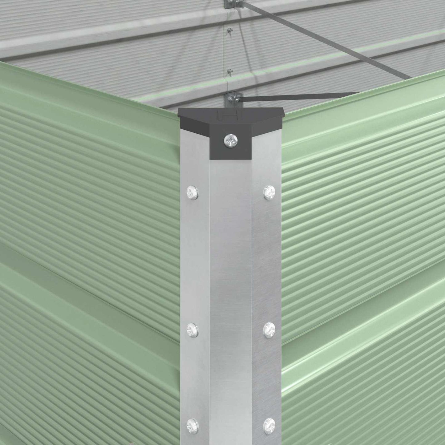 vidaXL Γλάστρα Παστέλ Πράσινο 290 x 100 x 75 εκ Επικαλυμμένος Χάλυβας