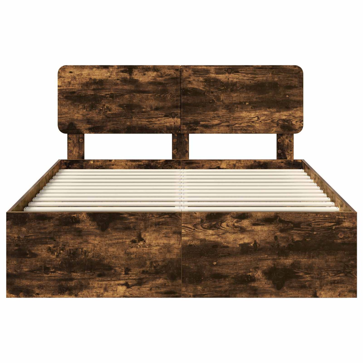 vidaXL Σκελετός Κρεβατιού με κεφαλάρι Καπνιστό Δρύς 150 x 200 cm