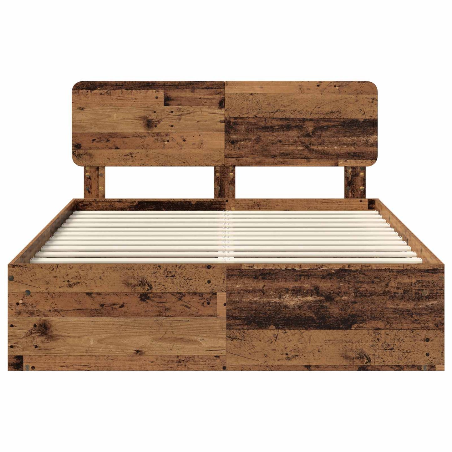 vidaXL Σκελετός Κρεβατιού Παλιό ξύλο 140 x 190 cm Στερεά ξυλεία πεύκου