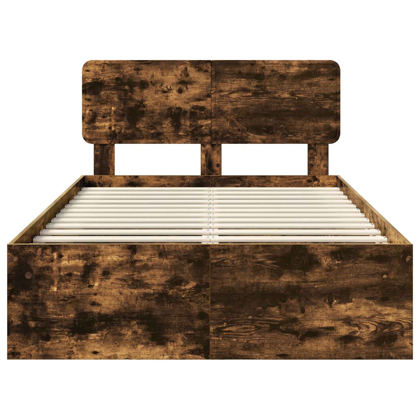 vidaXL Σκελετός Κρεβατιού με κεφαλάρι Καπνιστό Δρύς 135 x 190 cm