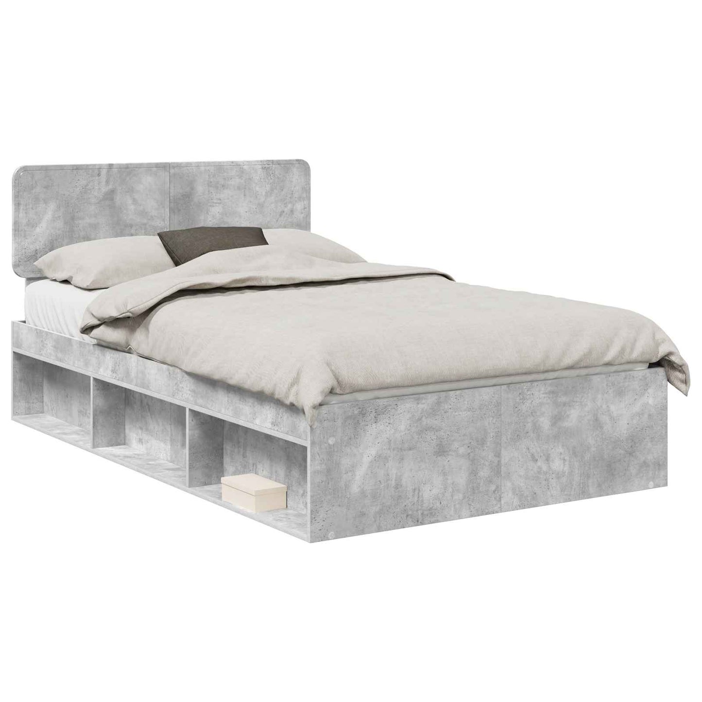 vidaXL Σκελετός Κρεβατιού Σκυρόδεμα 120 x 190 cm Στερεά ξυλεία πεύκου