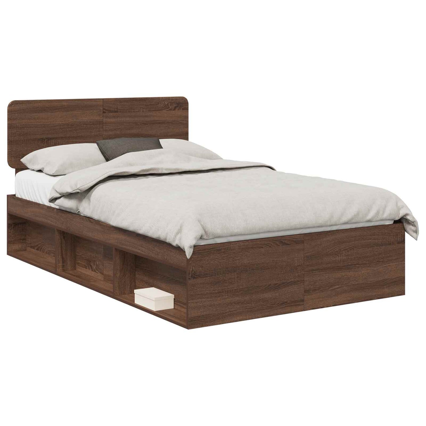 vidaXL Σκελετός Κρεβατιού Καφέ δρυς 120 x 190 cm Στερεά ξυλεία πεύκου