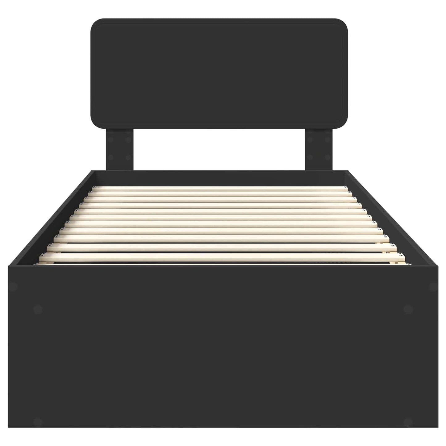 vidaXL Σκελετός Κρεβατιού Μαύρο 90 x 200 cm Στερεά ξυλεία πεύκου