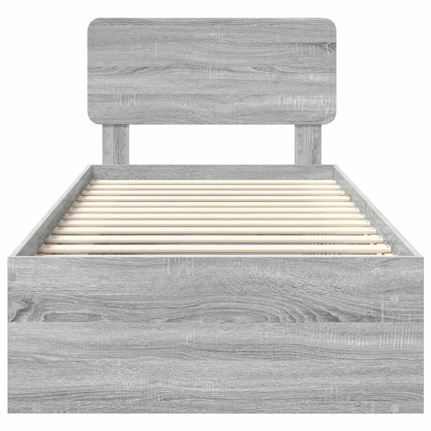 vidaXL Σκελετός Κρεβατιού με κεφαλάρι Γκρίζο Σονομα 90 x 200 cm