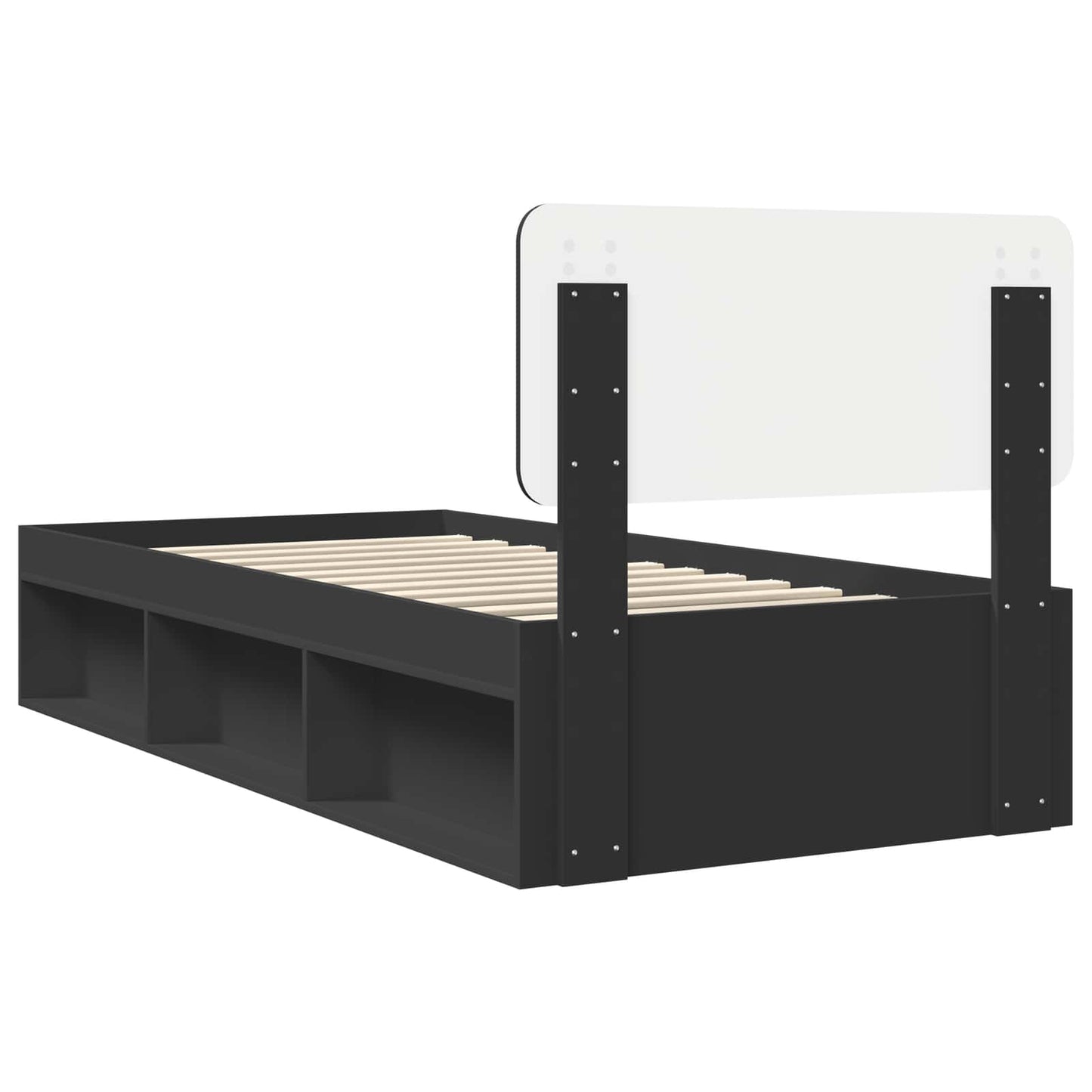 vidaXL Σκελετός Κρεβατιού Μαύρο 90 x 190 cm Στερεά ξυλεία πεύκου