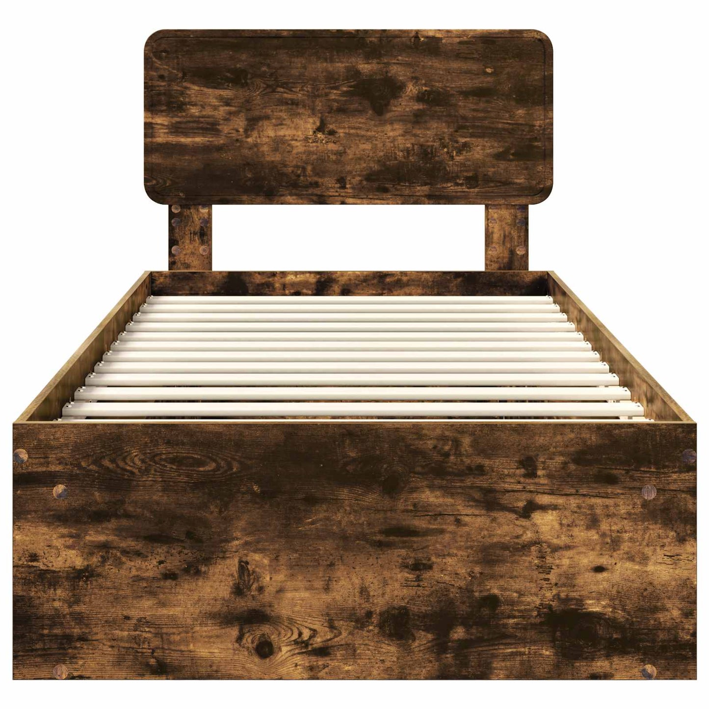 vidaXL Σκελετός Κρεβατιού με κεφαλάρι Καπνιστό Δρύς 90 x 190 cm