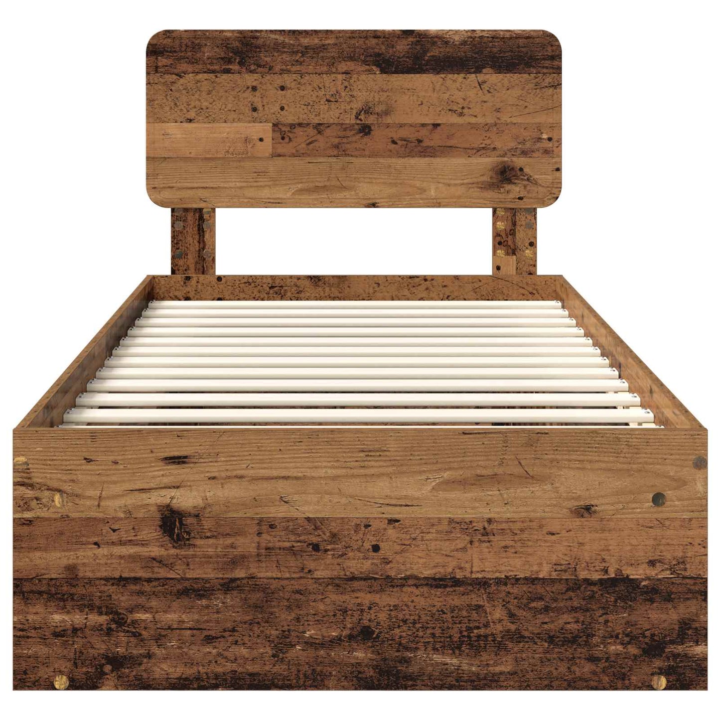vidaXL Σκελετός Κρεβατιού Παλιό ξύλο 90 x 190 cm Στερεά ξυλεία πεύκου