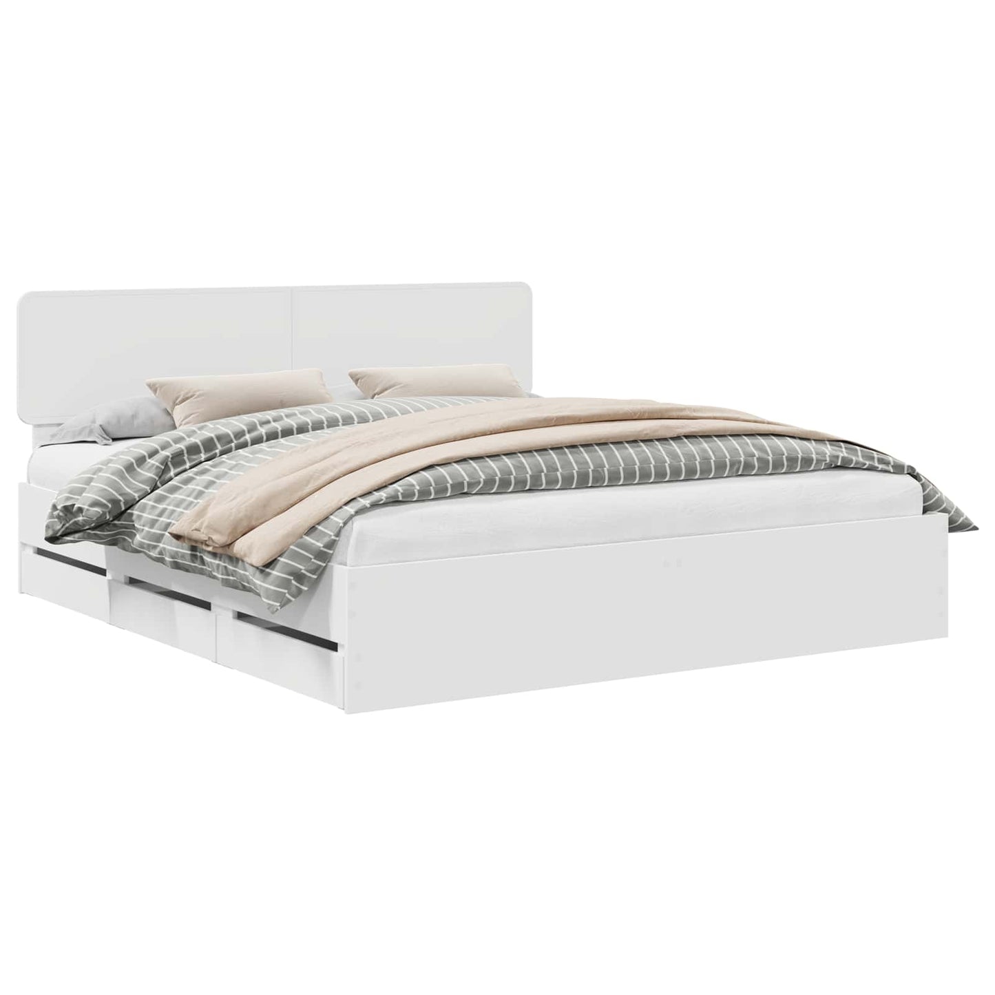 vidaXL Σκελετός Κρεβατιού Λευκό 180 x 200 cm Μηχανήματος Ξύλο