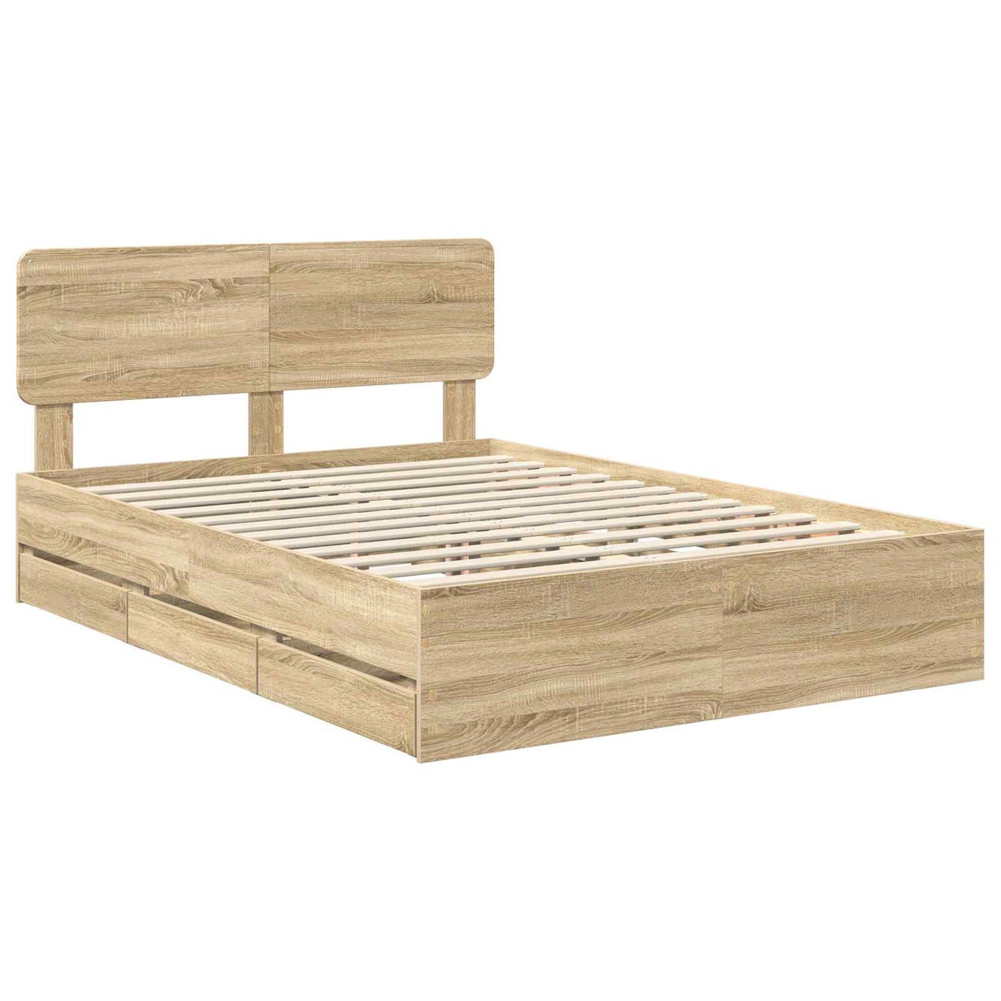 vidaXL Σκελετός Κρεβατιού με συρτάρι Δρύς Sonoma 160 x 200 cm