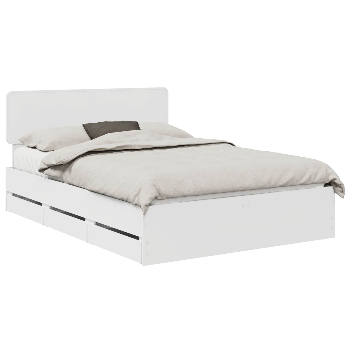 vidaXL Σκελετός Κρεβατιού Λευκό 150 x 200 cm Μηχανήματος Ξύλο