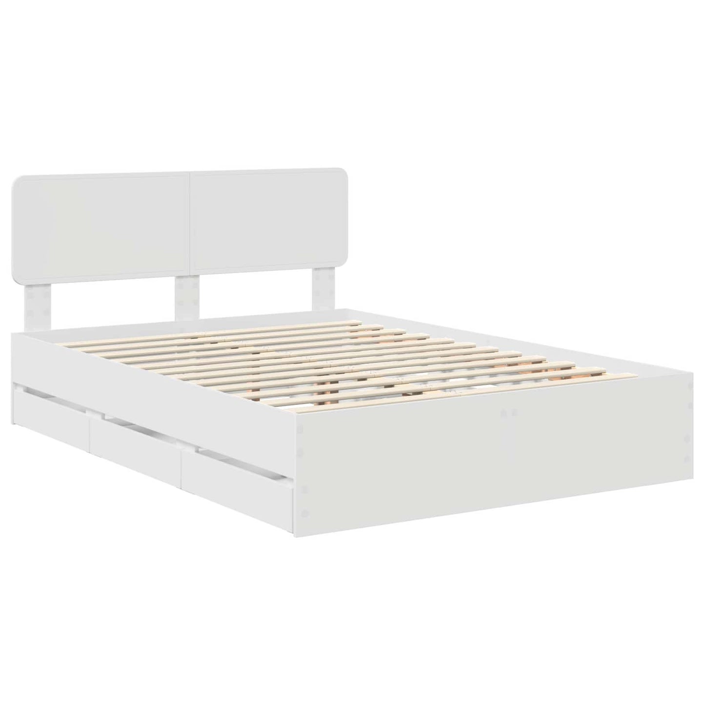 vidaXL Σκελετός Κρεβατιού Λευκό 150 x 200 cm Μηχανήματος Ξύλο