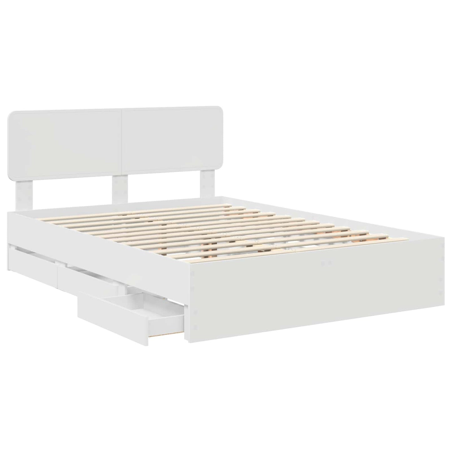 vidaXL Σκελετός Κρεβατιού Λευκό 150 x 200 cm Μηχανήματος Ξύλο