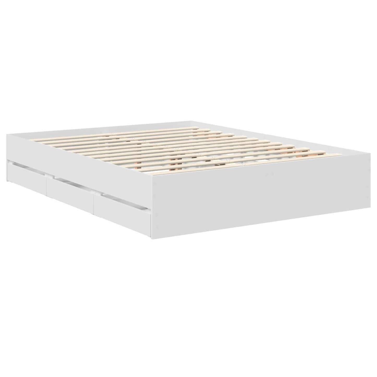 vidaXL Σκελετός Κρεβατιού Λευκό 150 x 200 cm Μηχανήματος Ξύλο
