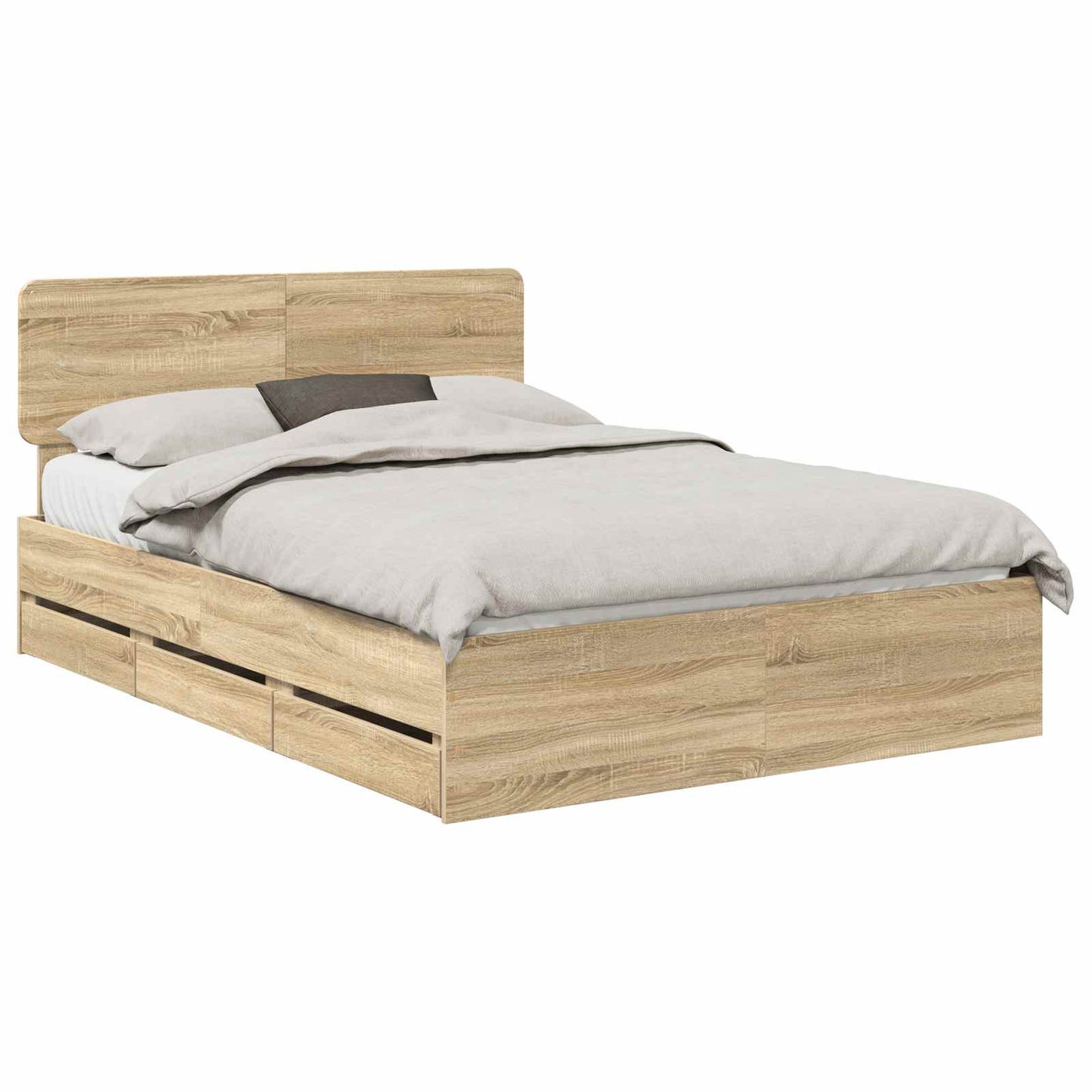 vidaXL Σκελετός Κρεβατιού με συρτάρι Δρύς Sonoma 150 x 200 cm