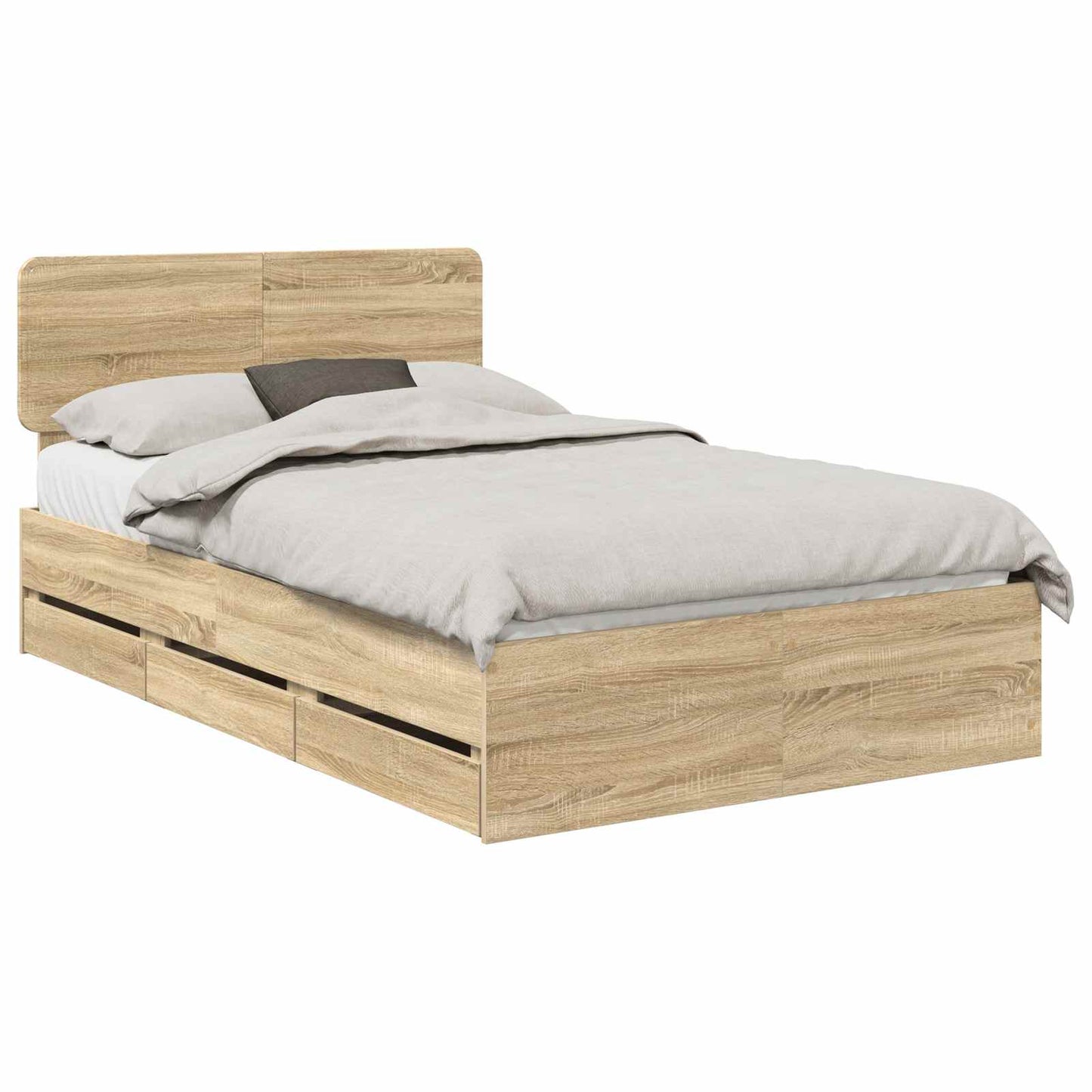 vidaXL Σκελετός Κρεβατιού με συρτάρι Δρύς Sonoma 120 x 200 cm
