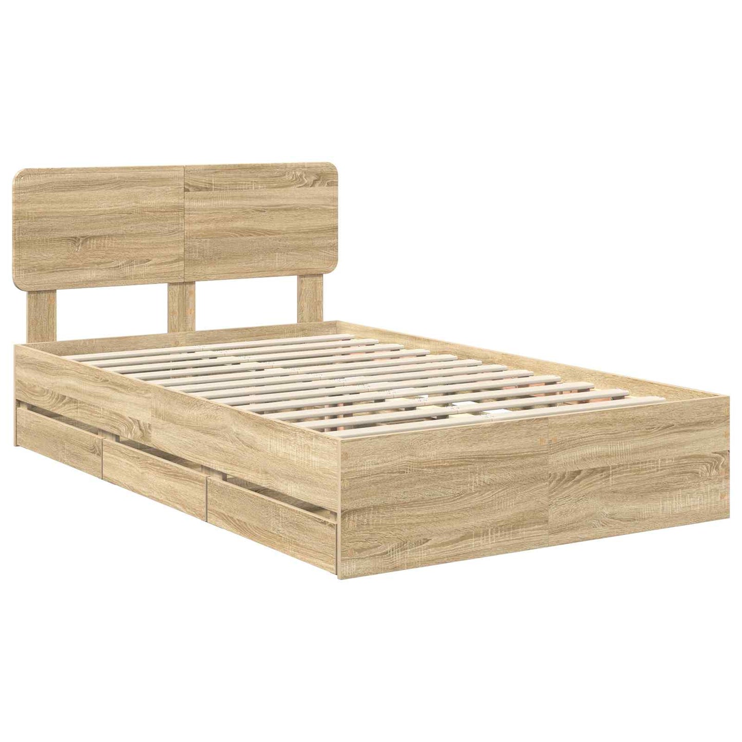 vidaXL Σκελετός Κρεβατιού με συρτάρι Δρύς Sonoma 120 x 200 cm