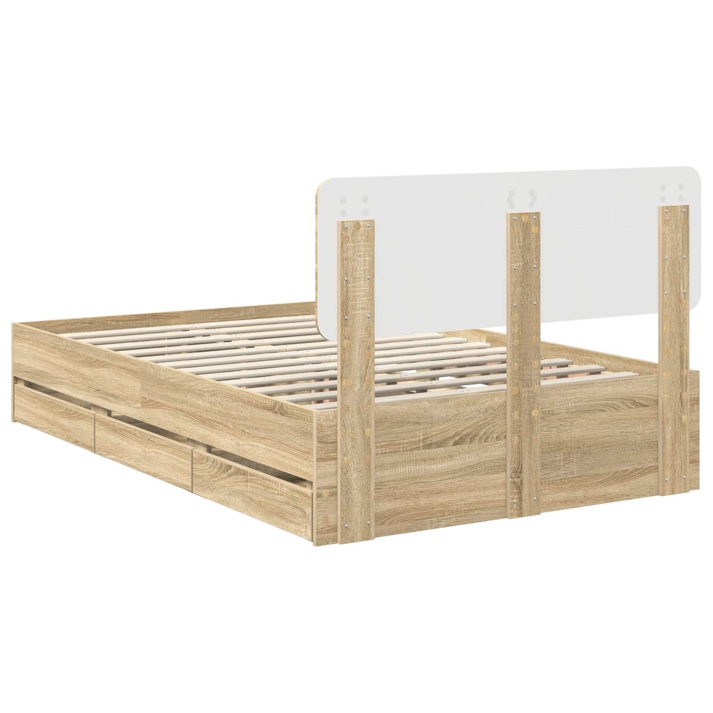 vidaXL Σκελετός Κρεβατιού Δρύς Sonoma 120 x 200 cm Μηχανήματος Ξύλο