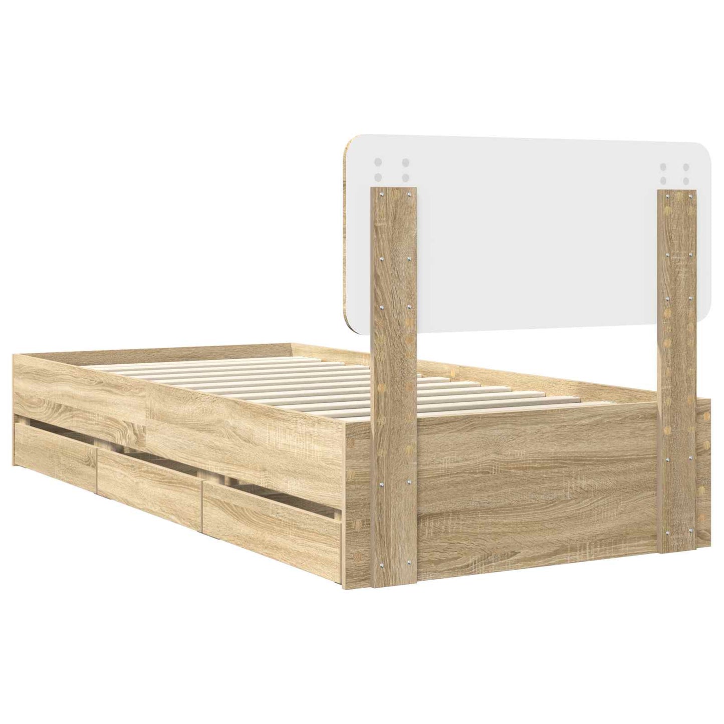 vidaXL Σκελετός Κρεβατιού με συρτάρι Δρύς Sonoma 90 x 200 cm