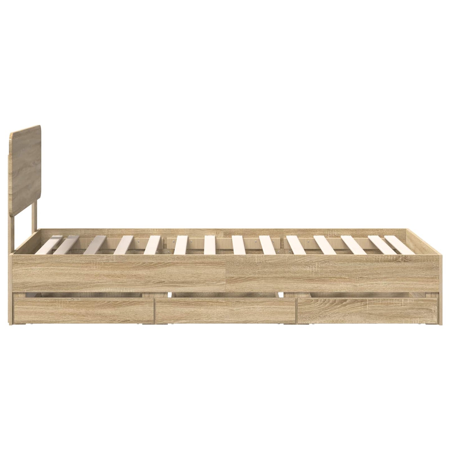 vidaXL Σκελετός Κρεβατιού με συρτάρι Δρύς Sonoma 90 x 200 cm
