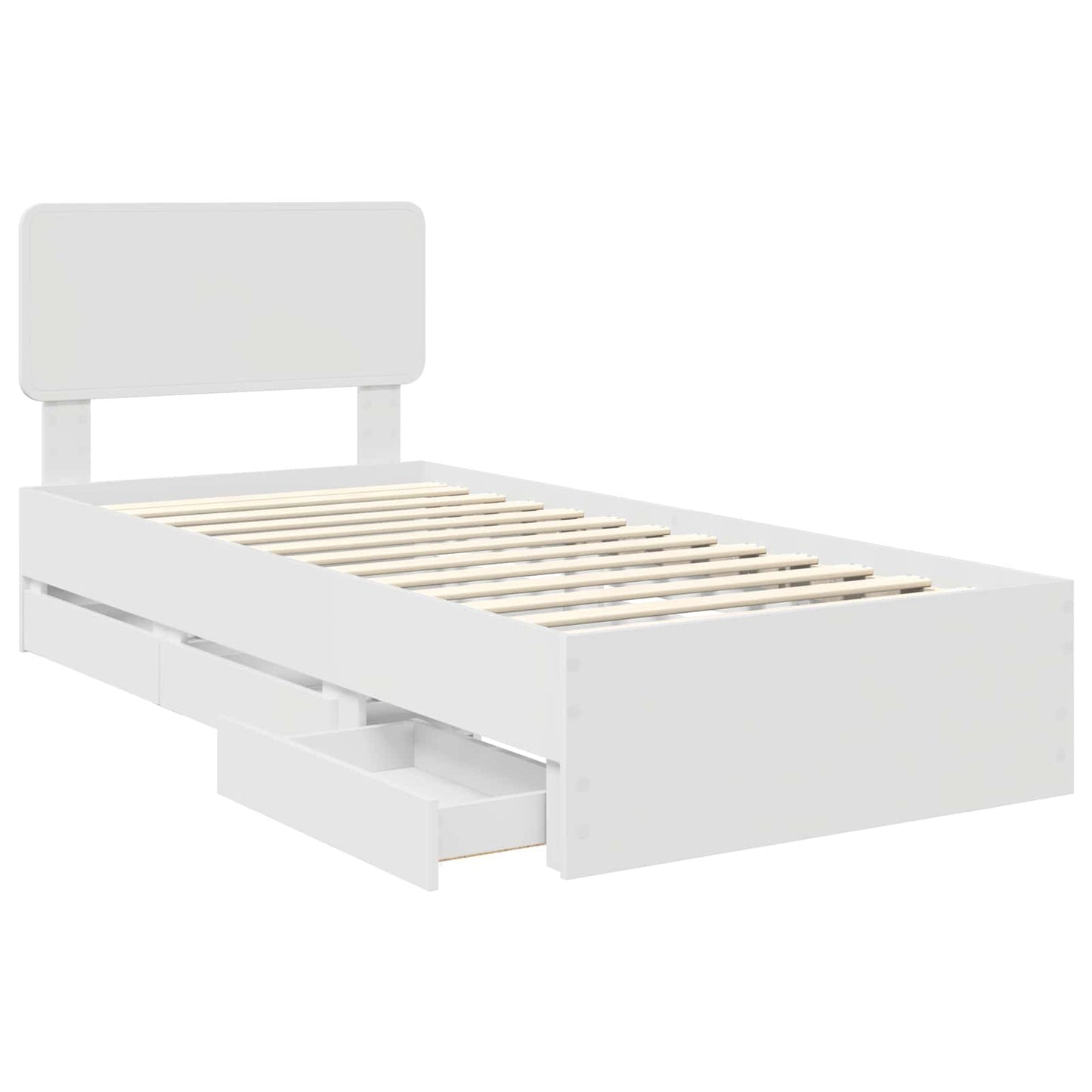 vidaXL Σκελετός Κρεβατιού Λευκό 75 x 190 cm Μηχανήματος Ξύλο