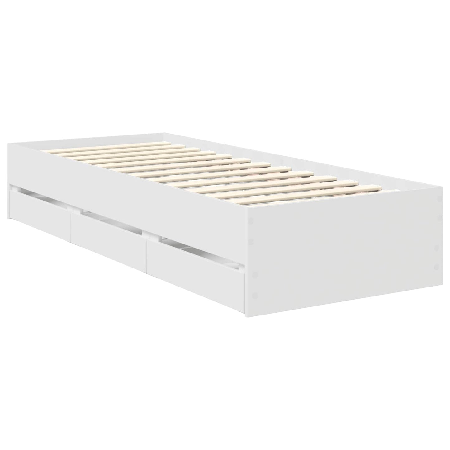 vidaXL Σκελετός Κρεβατιού Λευκό 75 x 190 cm Μηχανήματος Ξύλο