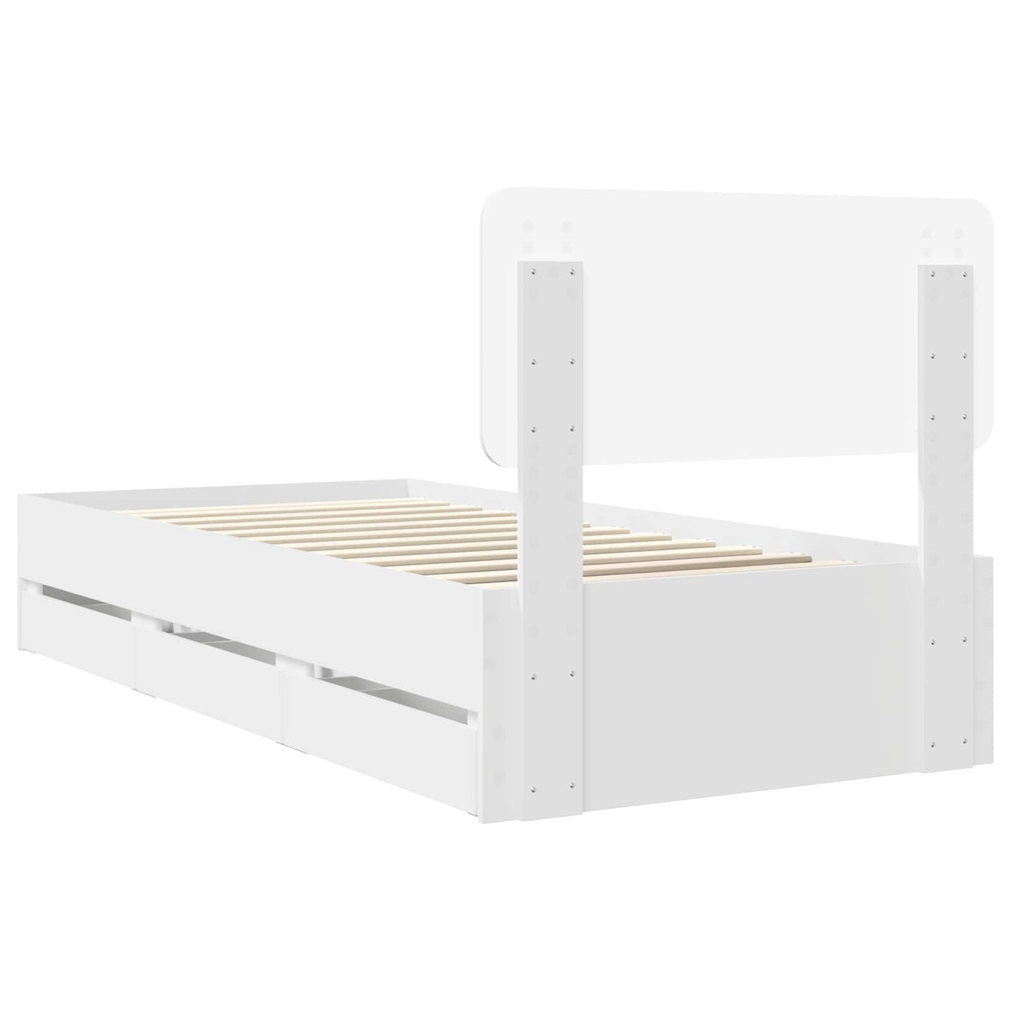 vidaXL Σκελετός Κρεβατιού Λευκό 75 x 190 cm Μηχανήματος Ξύλο