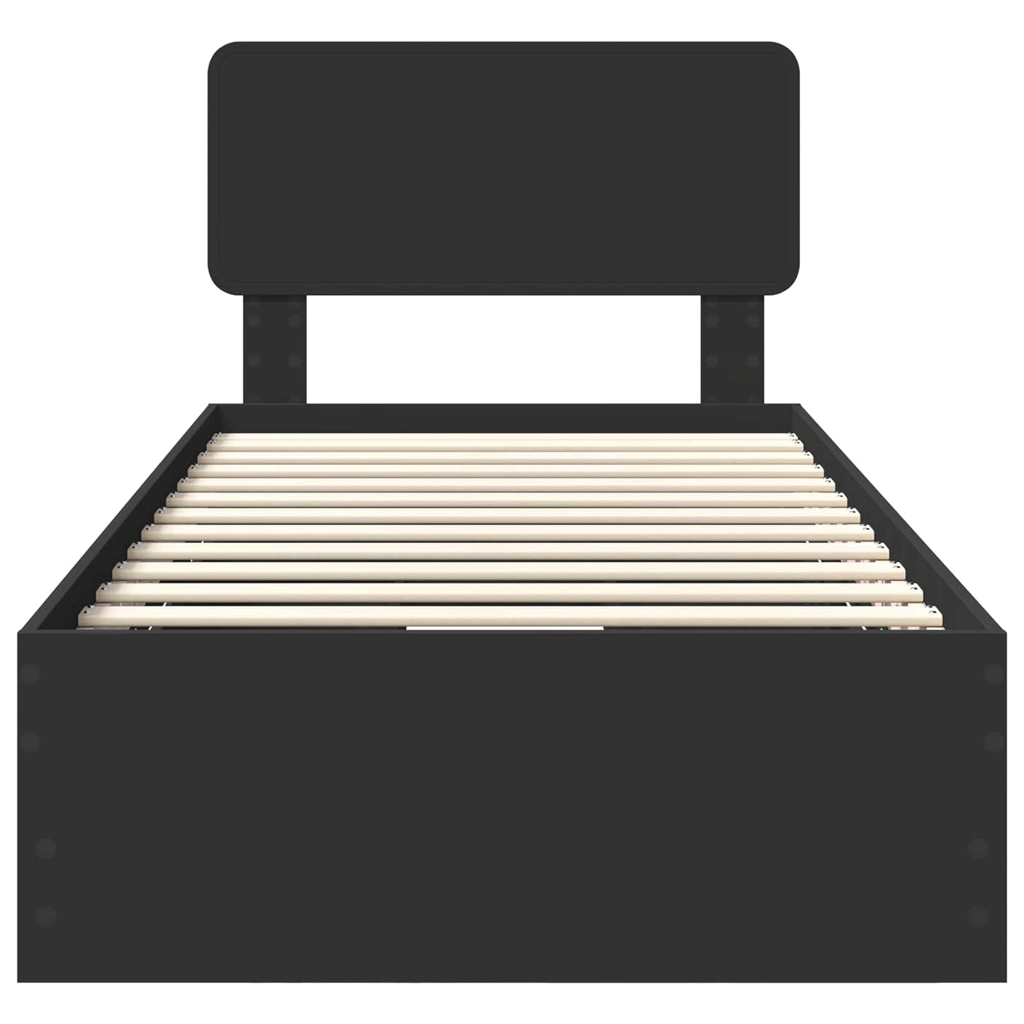 vidaXL Σκελετός Κρεβατιού Μαύρο 75 x 190 cm Μηχανήματος Ξύλο