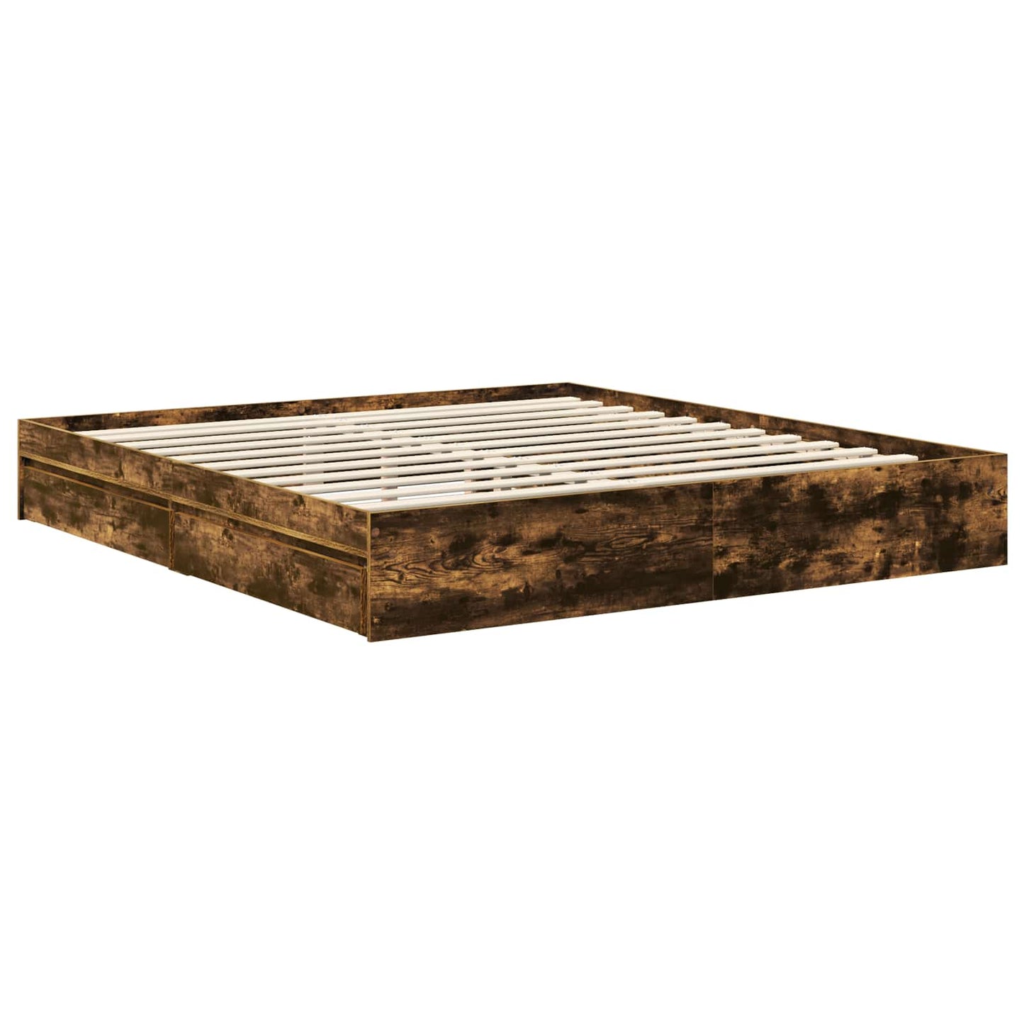 vidaXL Κρεβάτι Αποθήκης Καπνιστό Δρύς 180 x 200 cm Επεξεργασμένο ξύλο