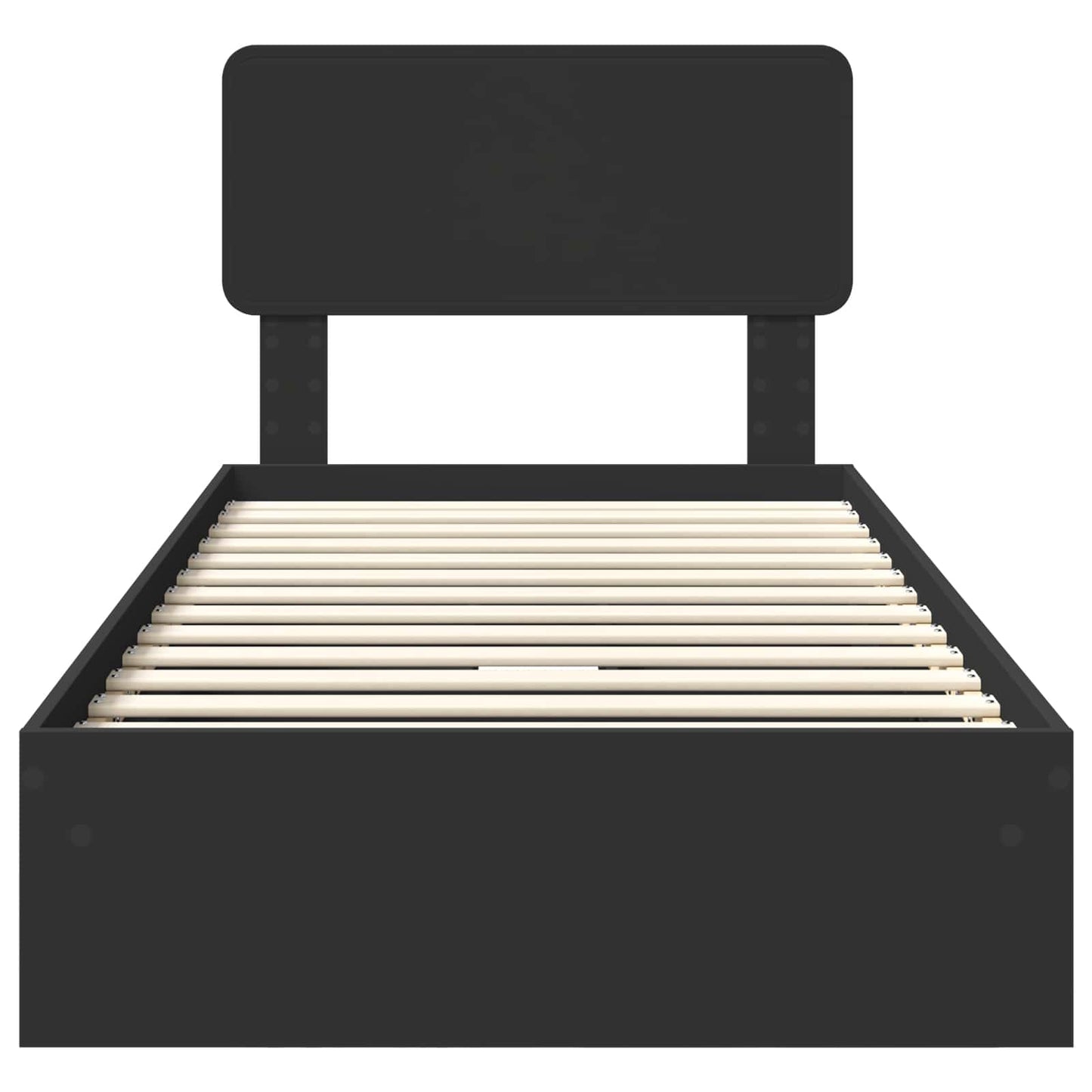 vidaXL Κρεβάτι Αποθήκης Μαύρο 100 x 200 cm Επεξεργασμένο ξύλο