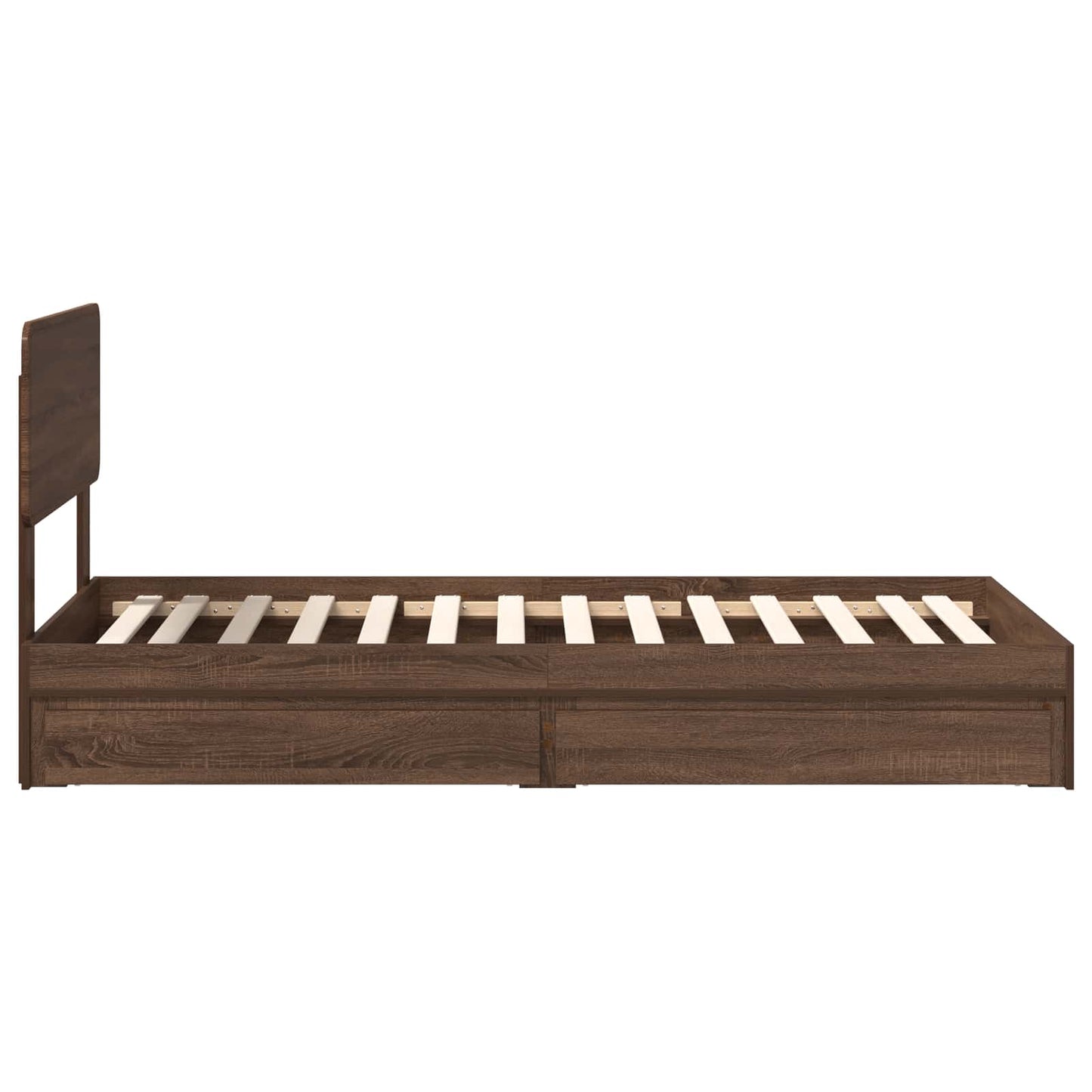 vidaXL Κρεβάτι Αποθήκης Καφέ δρυς 75 x 190 cm Επεξεργασμένο ξύλο